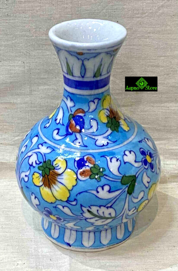 0108-CRH- 8" JAIPUR BLUE POTTERY POT/ VASE