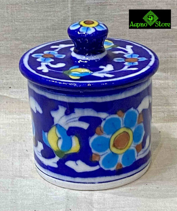 0133CRH- JAIPUR BLUE POTTERY COTTON JAR