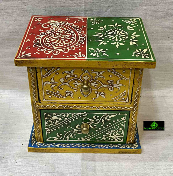 WOODEN 2 DRAWER MULTI COLOUR