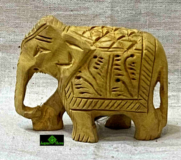 0504CRH- WOODEN ELEPHANT CARVED WOOD FINISH ( SET OF 2 )