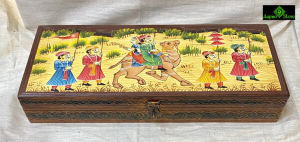 0018CRH- WOODEN FINE HAND PAINTED BOX   5"X12"